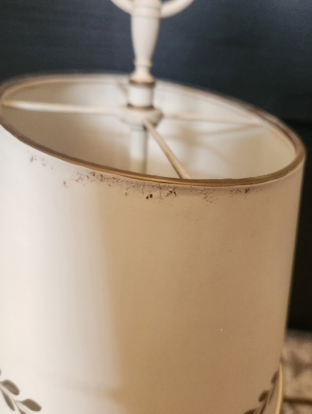 Vintage Cream And Gold Bouillotte Lamp - Picture 7 of 15